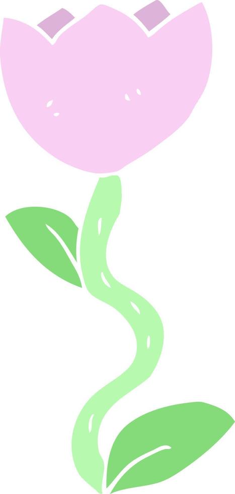 ilustración de color plano de una flor de dibujos animados vector