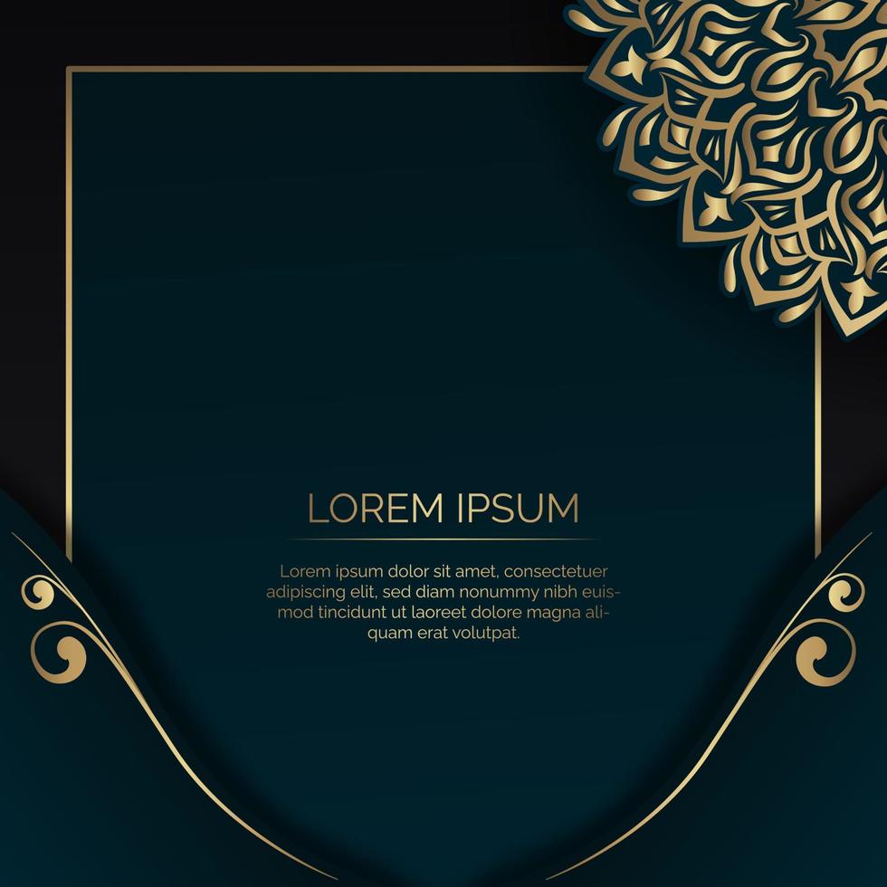 mandala background, round gold ornament vector