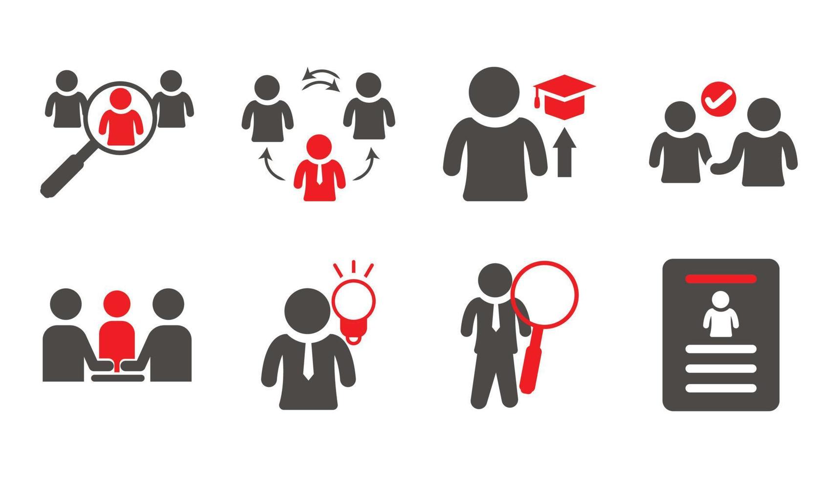 human resource management, workers, vacancies, editable solid icon vector