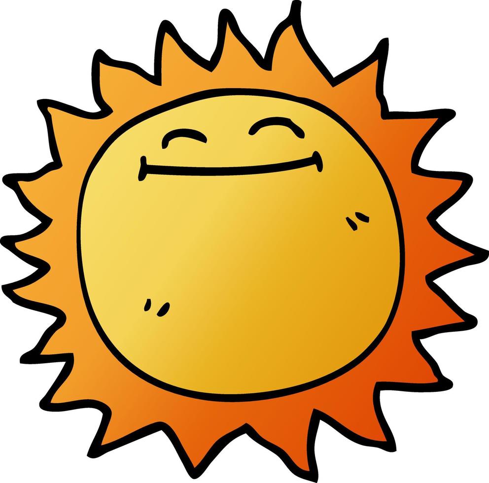 cartoon doodle shining sun vector