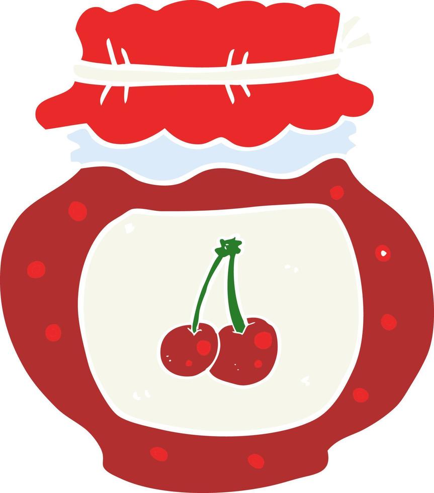 flat color illustration of a cartoon cherry jam vector