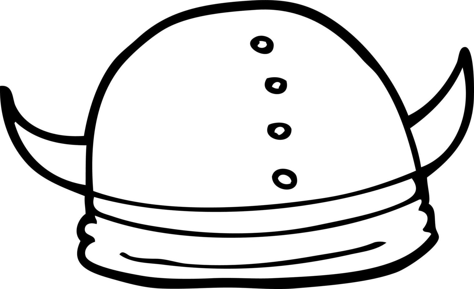 line drawing cartoon viking helmet vector