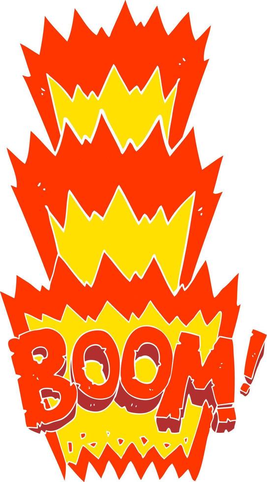 flat color illustration of a cartoon boom symbol vector