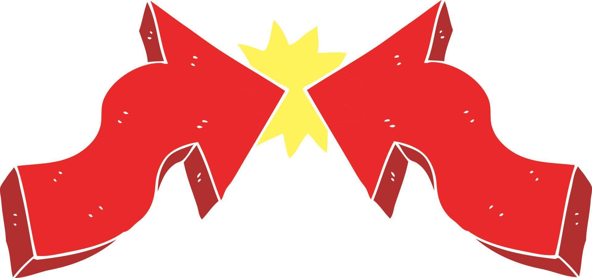 flat color illustration of a cartoon pointing arrows vector