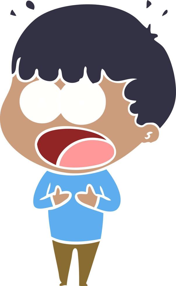 flat color style cartoon shocked man vector