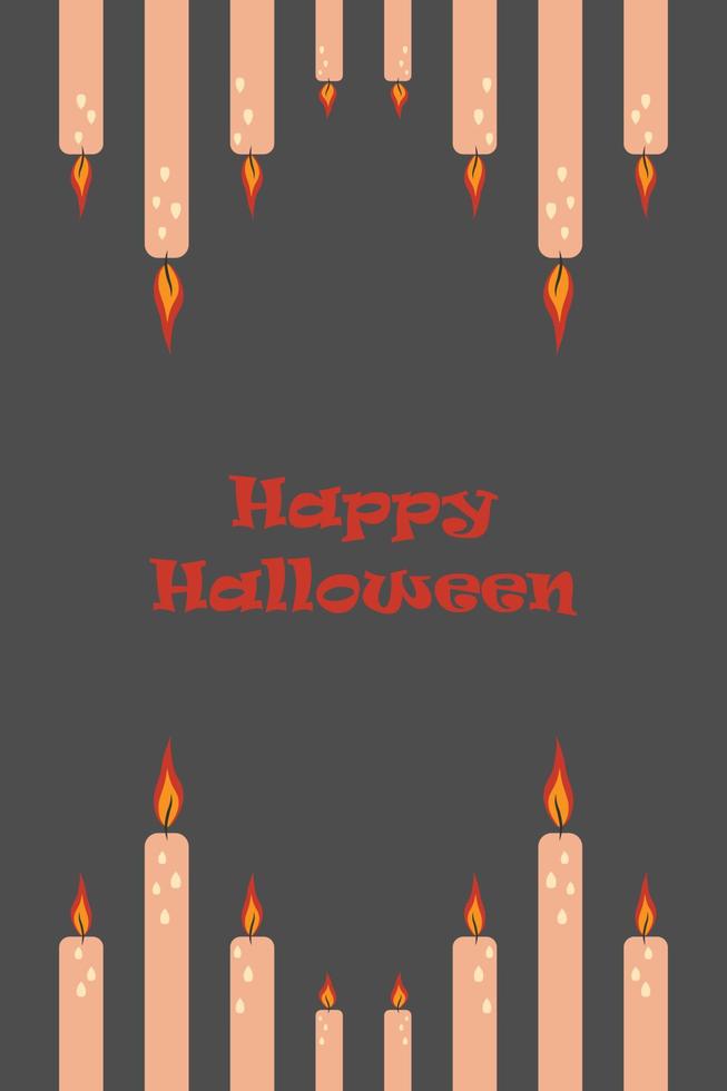 Halloween frame with burning candles. vector illustration