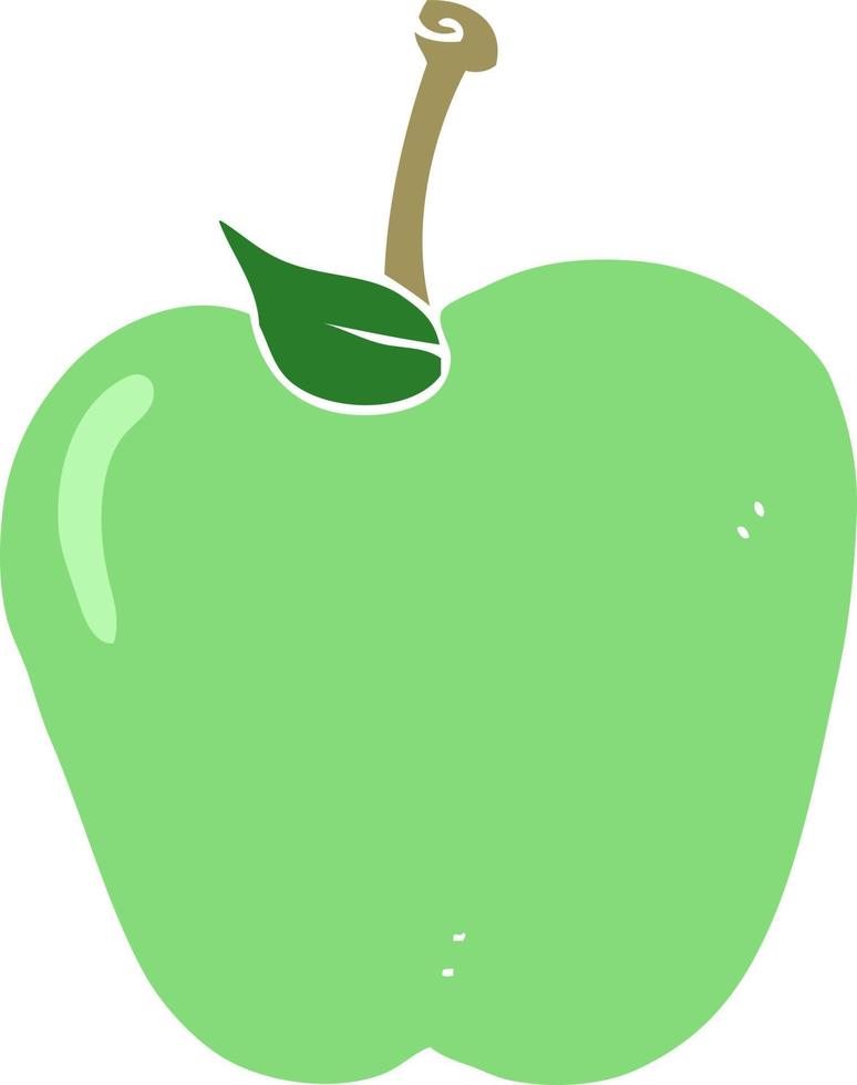 flat color illustration of a cartoon apple vector