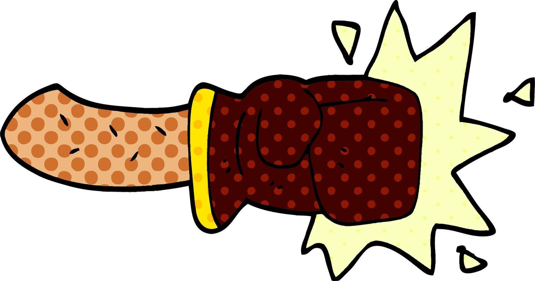 cartoon doodle boxing glove vector