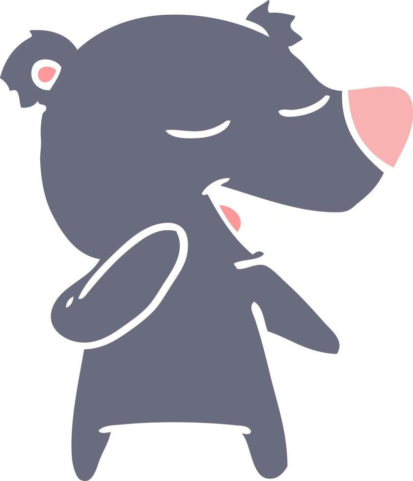 flat color style cartoon bear vector