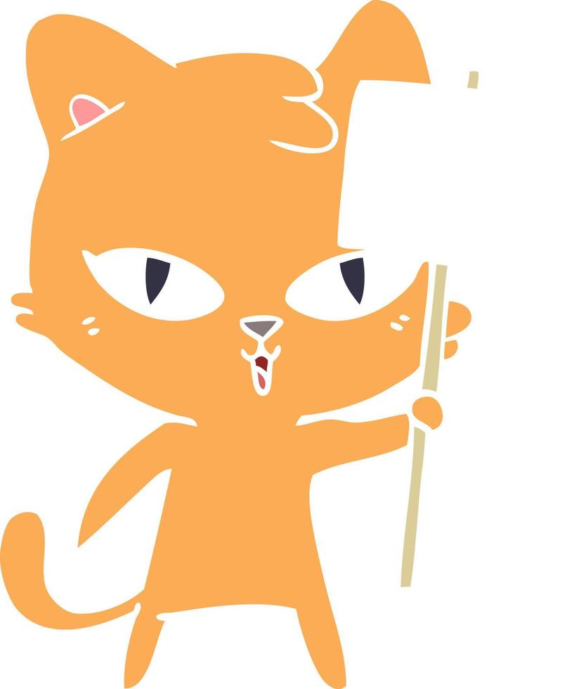 gato de dibujos animados de estilo de color plano vector