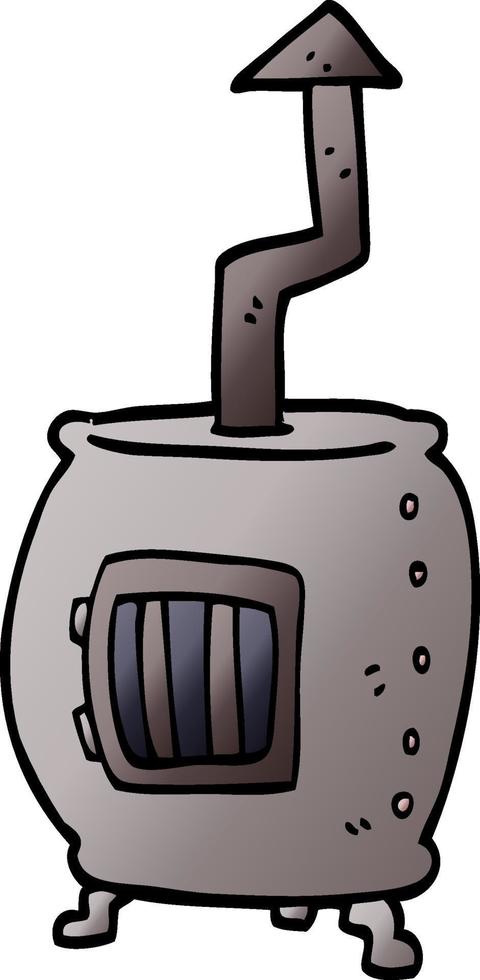 cartoon doodle pot bellied stove vector