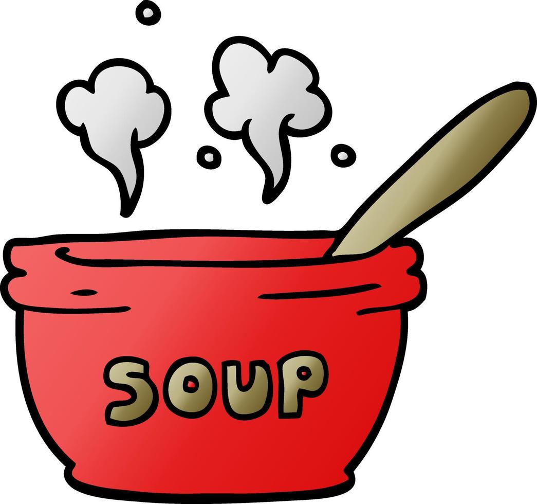 cartoon doodle of hot soup vector