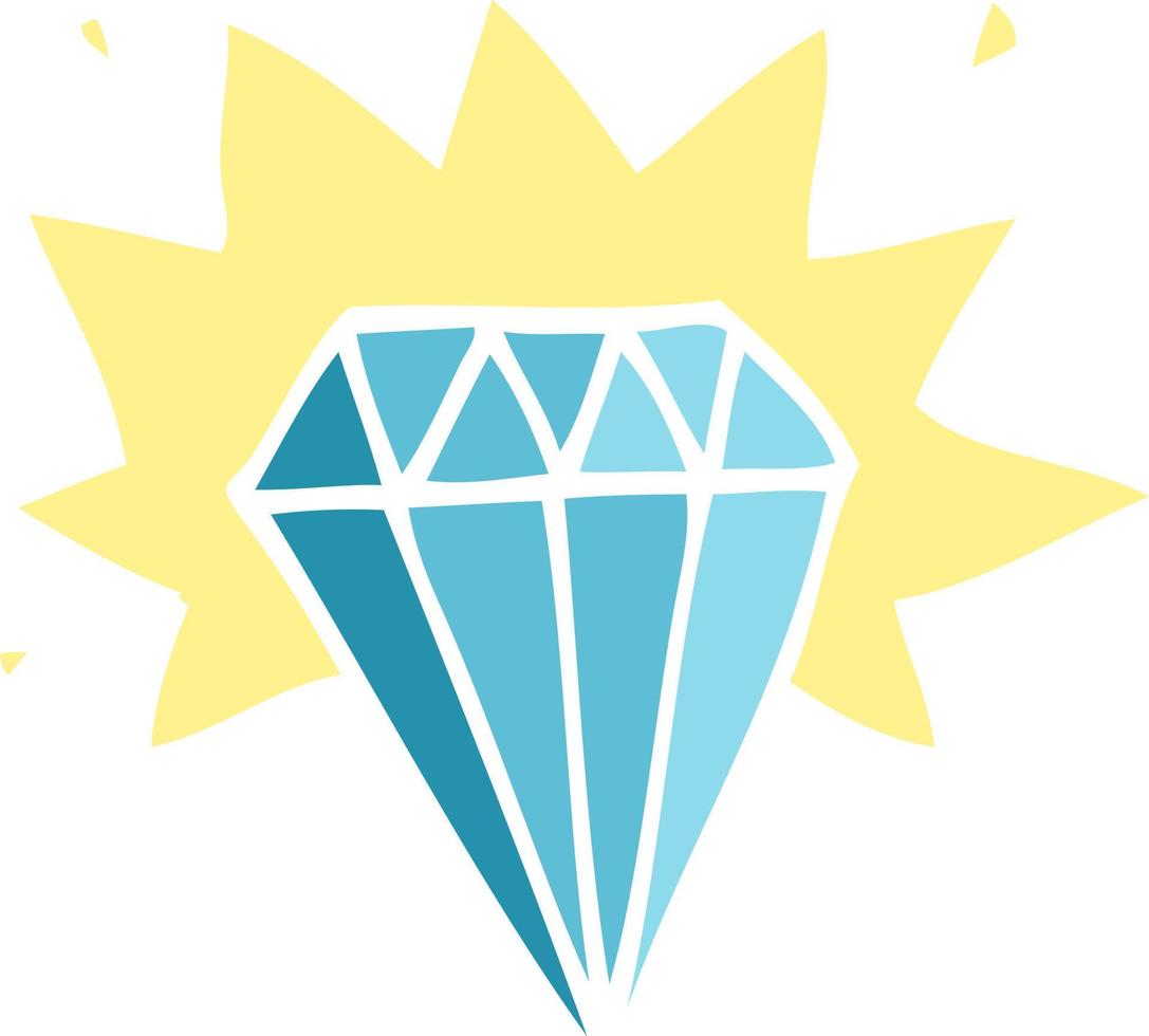 cartoon doodle tattoo diamond vector