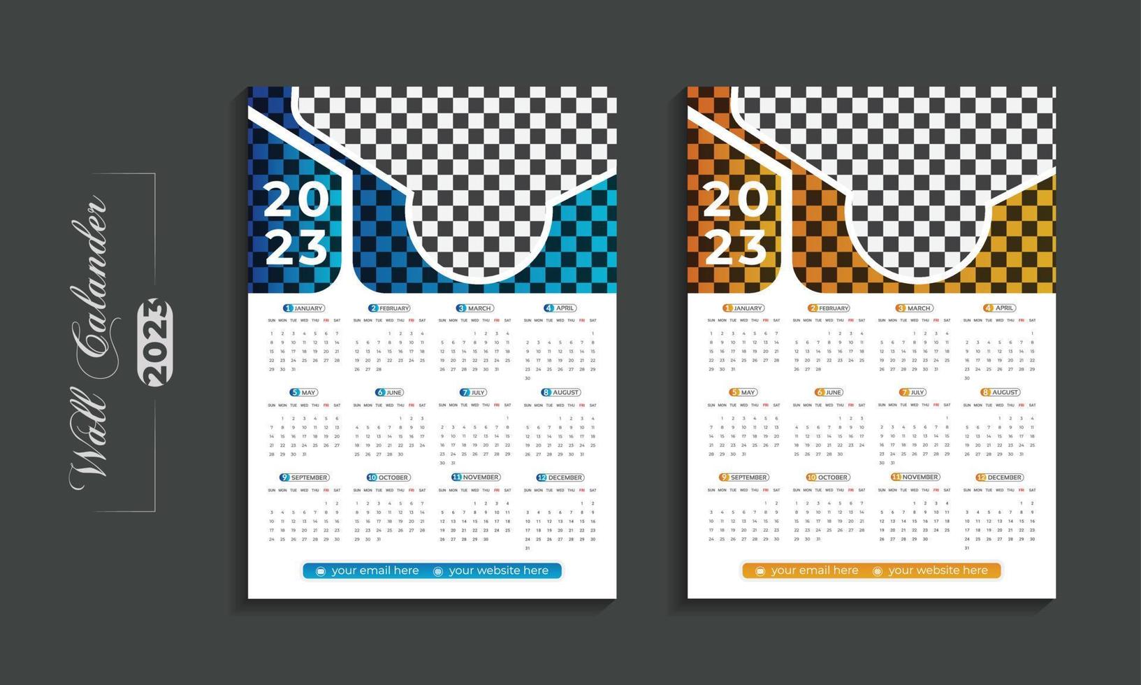 2023 modern wall calendar design template for the new year vector