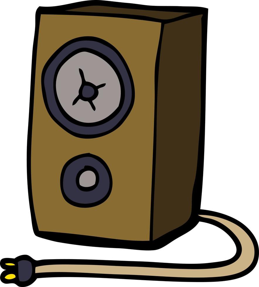 cartoon doodle old wood speaker vector