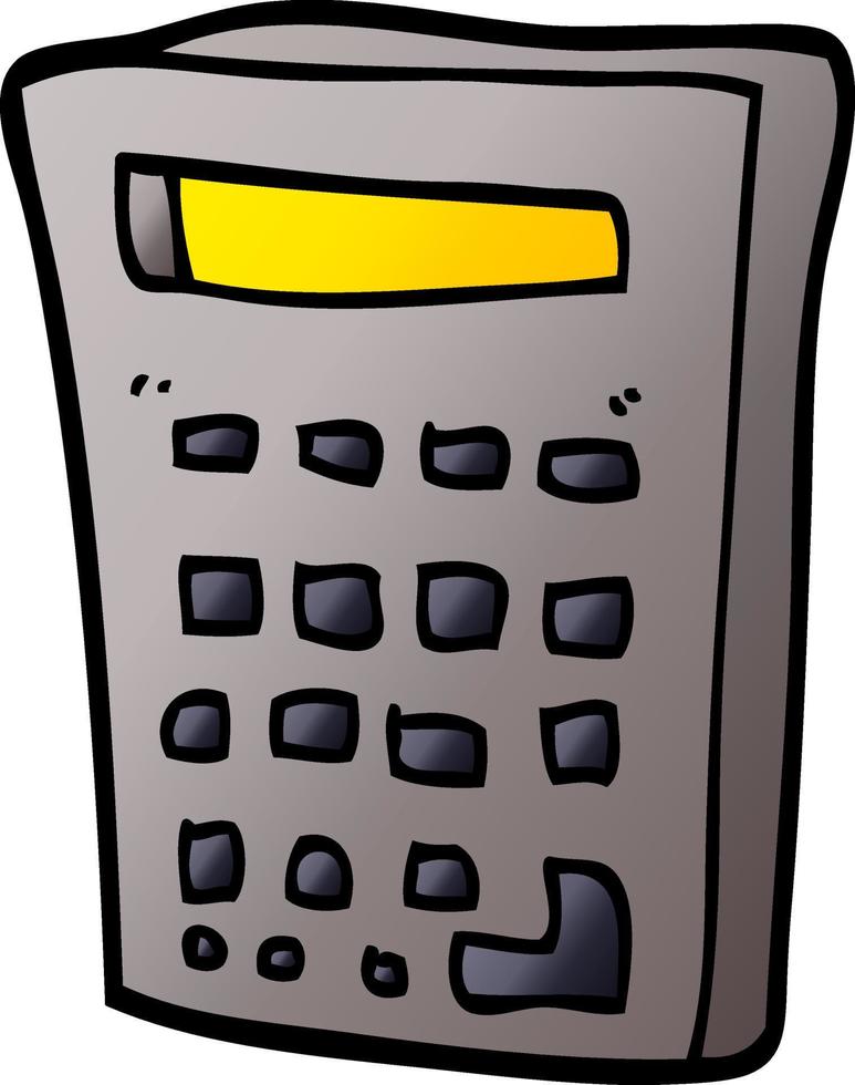 cartoon doodle electronic calculator vector