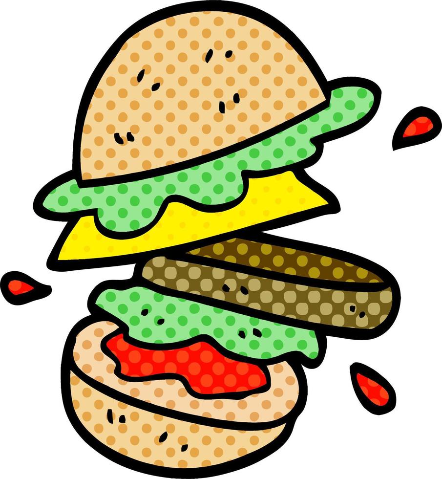 cartoon doodle burger vector