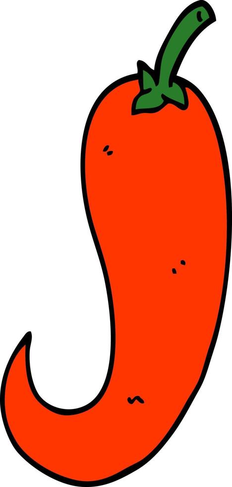 cartoon doodle red hot chilli pepper vector