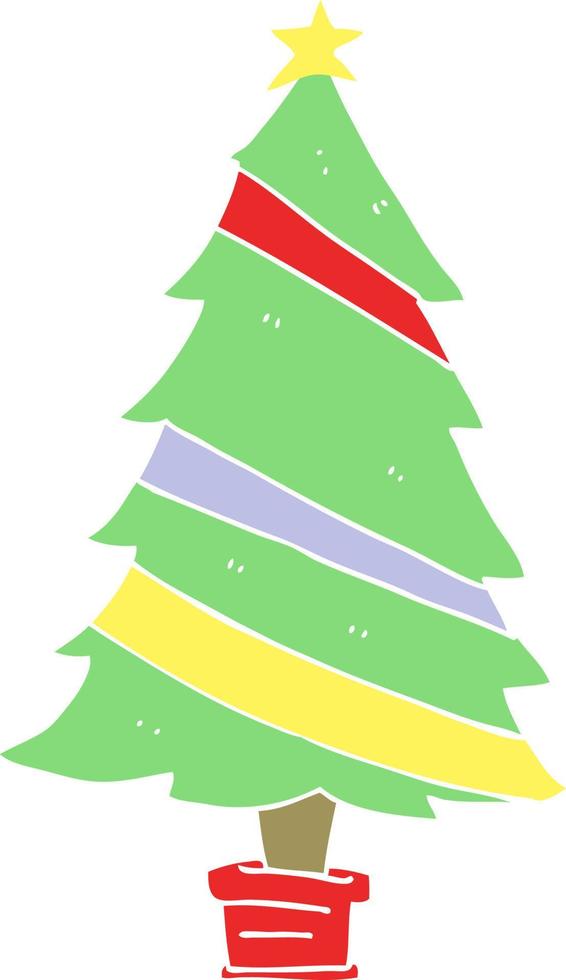 flat color style cartoon christmas tree vector