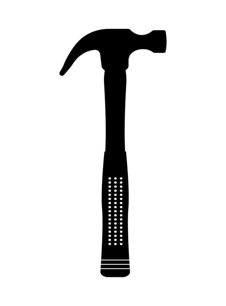 silueta de martillo, ilustración de herramienta de mano vector