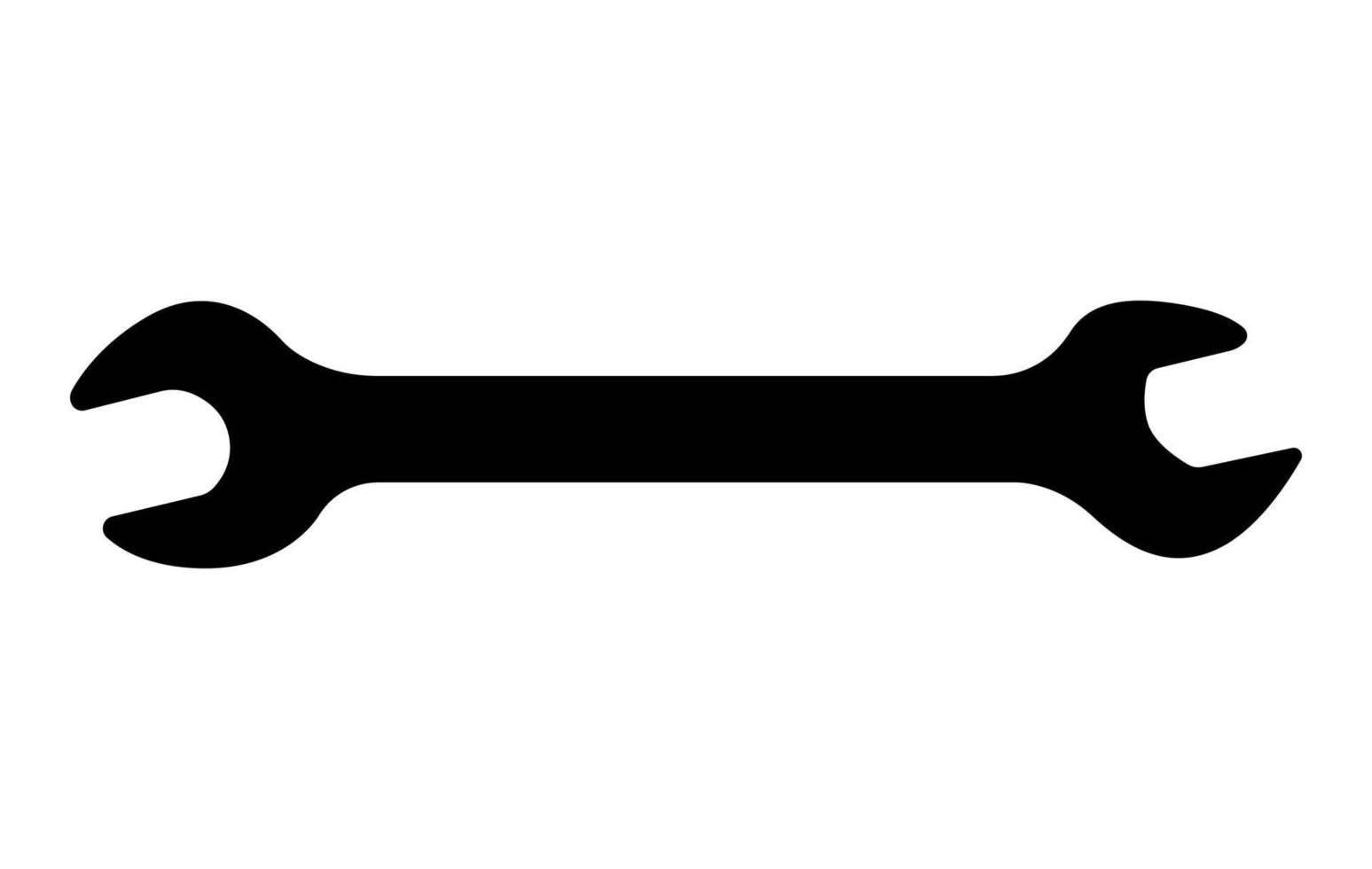silueta de llave de doble cara, ilustración de herramienta manual de llave abierta vector