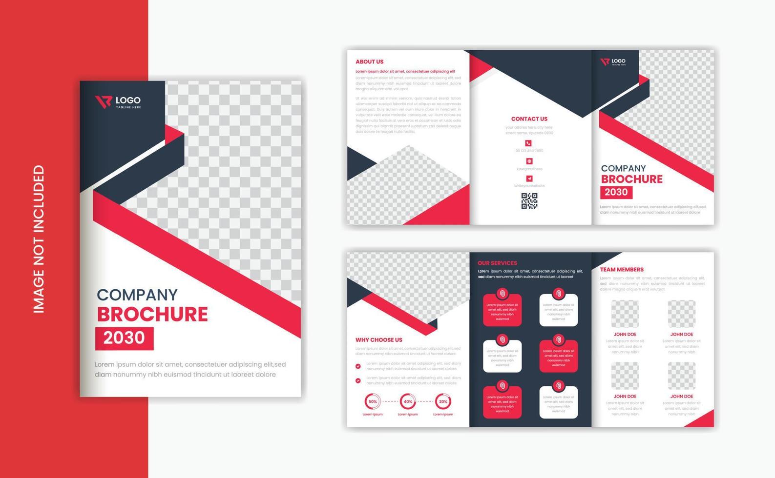 Corporate A5 trifold brochure design, Business brochure design, company profile vector