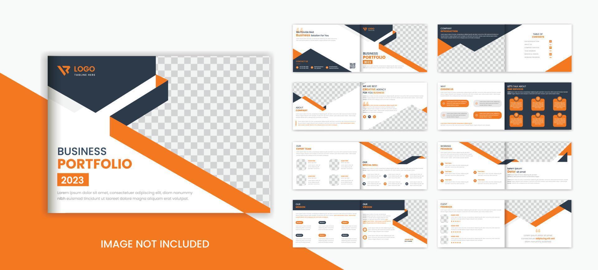 Landscape business 16 pages brochure design, corporate profile, company presentation design vector