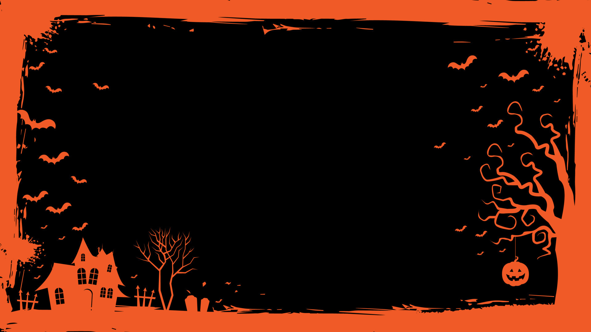 Halloween banner template with pumpkin, haunted house, flying bats Halloween banner template with pumpkin, haunted house, flying bats