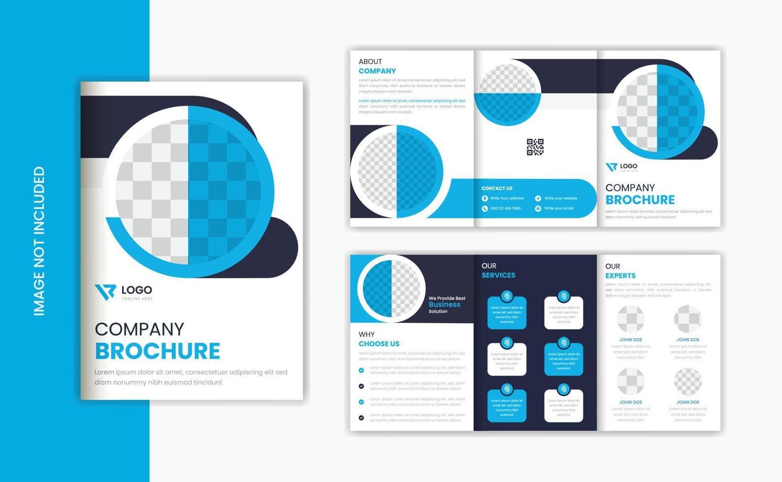 Blue corporate A5 brochure design template, business brochure design, corporate presentation vector