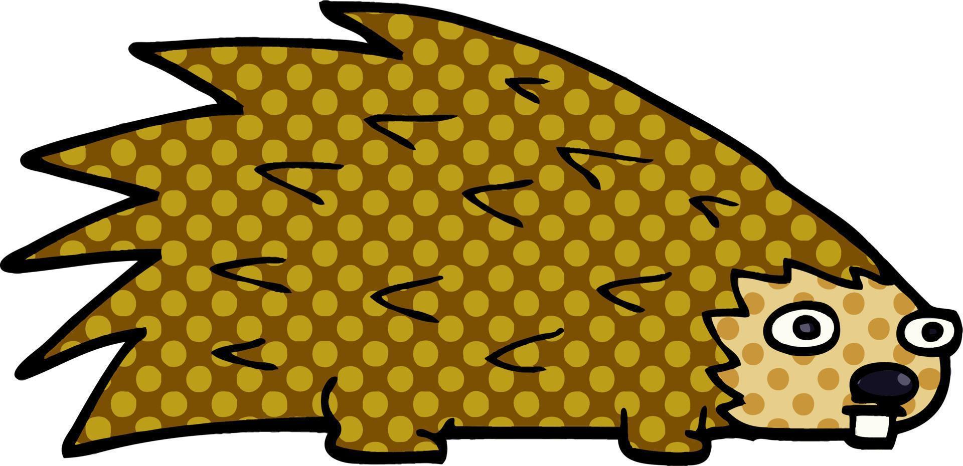 cartoon doodle spiky hedgehog vector