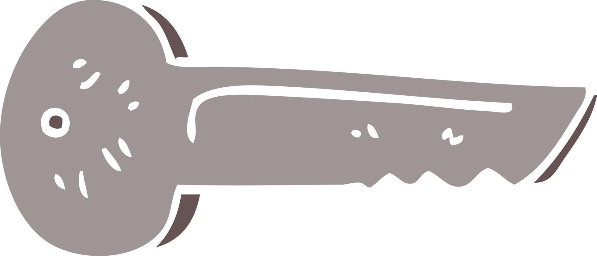 cartoon doodle metal key vector