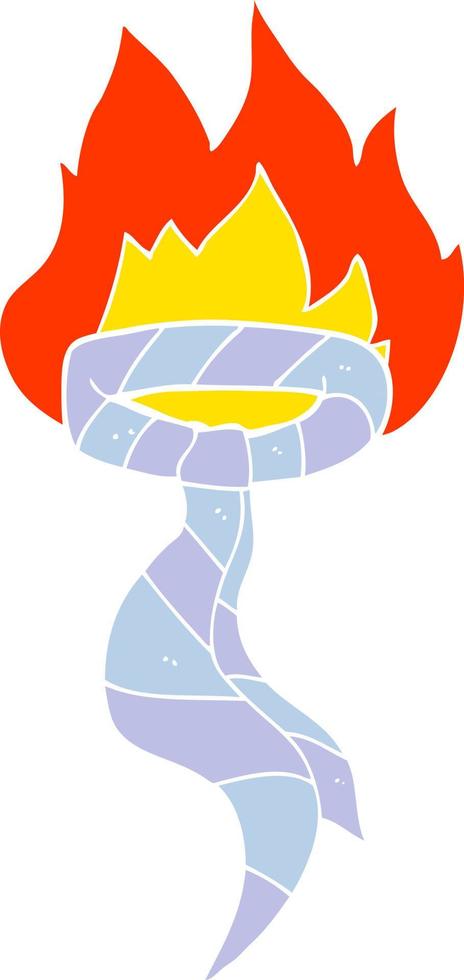 flat color illustration of a cartoon burning work tie vector