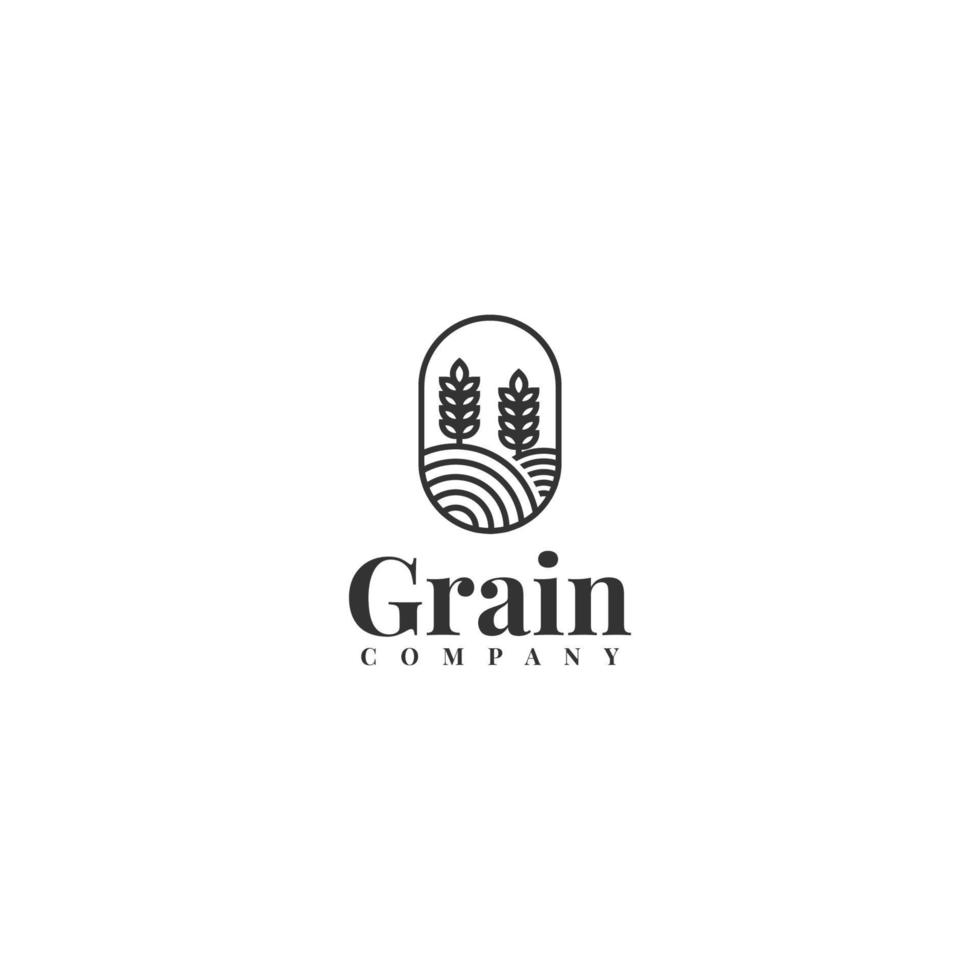 Grain farm industry logo template design vector
