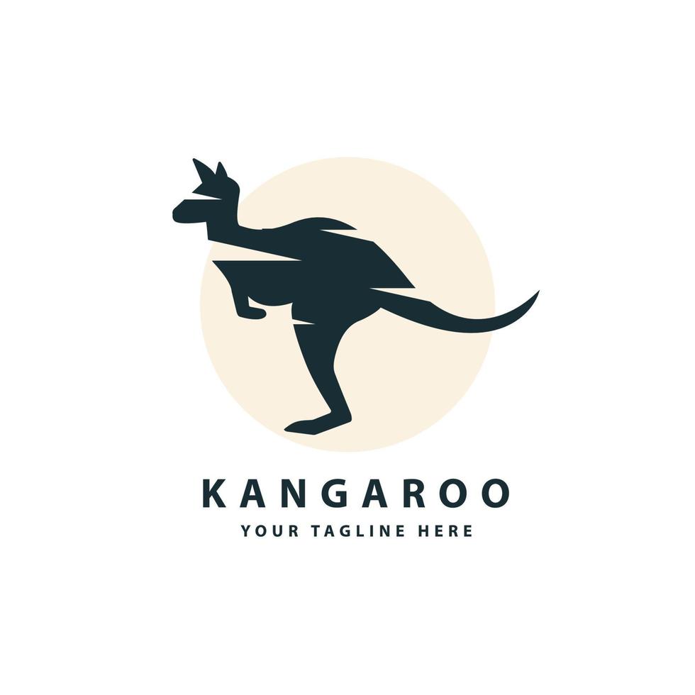 diseño plano del logo de canguro vector