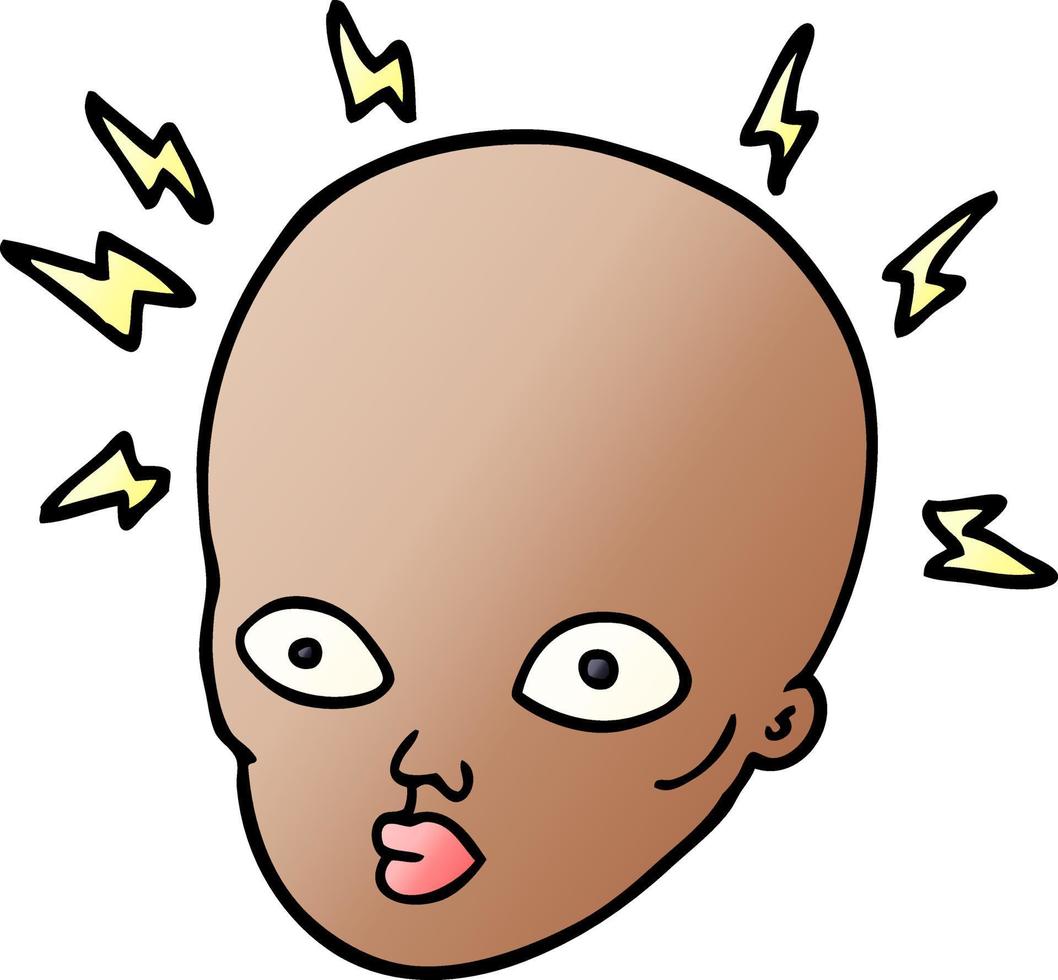 cartoon doodle bald head vector