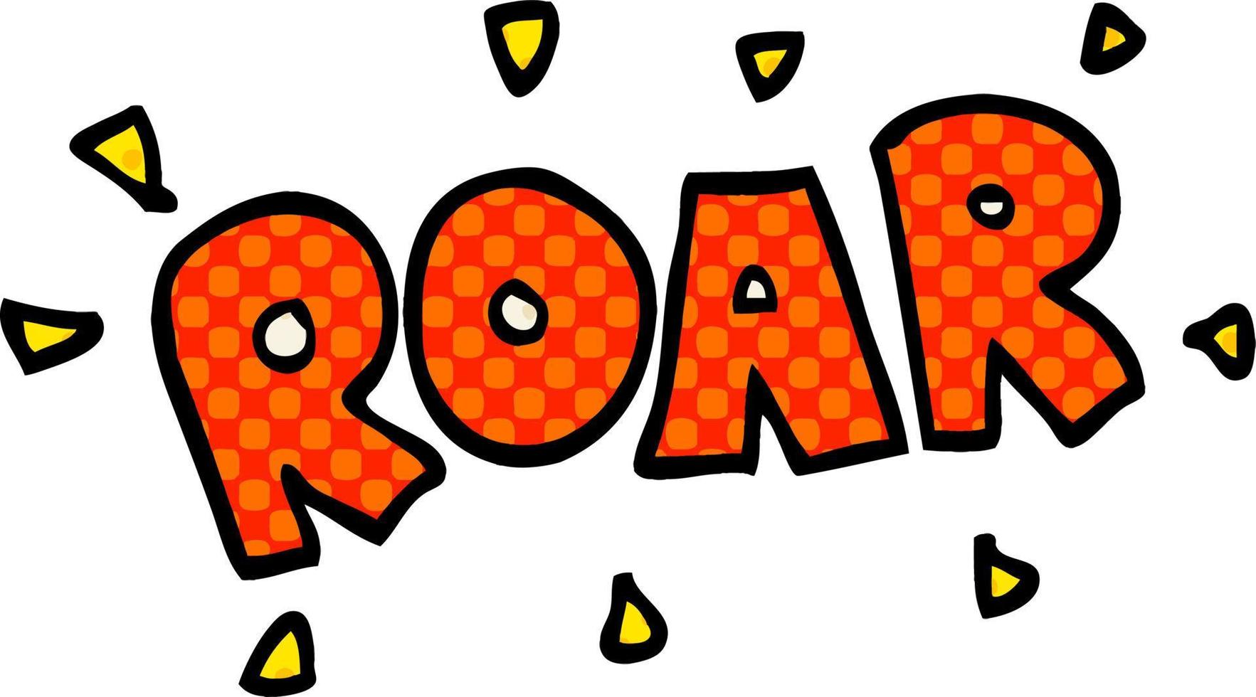 cartoon doodle roar sign vector