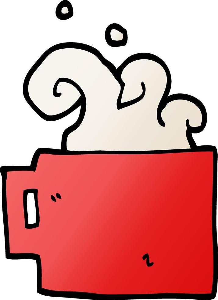 cartoon doodle hot cup of coffee vector