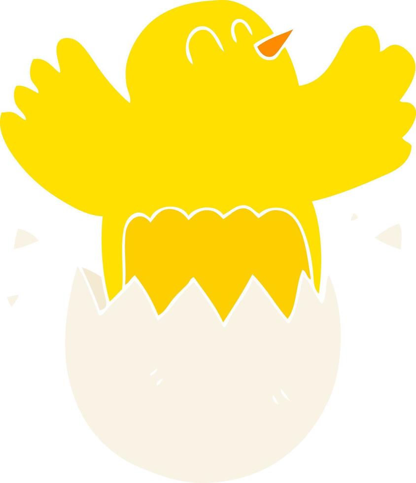 flat color illustration of a cartoon hatching egg vector