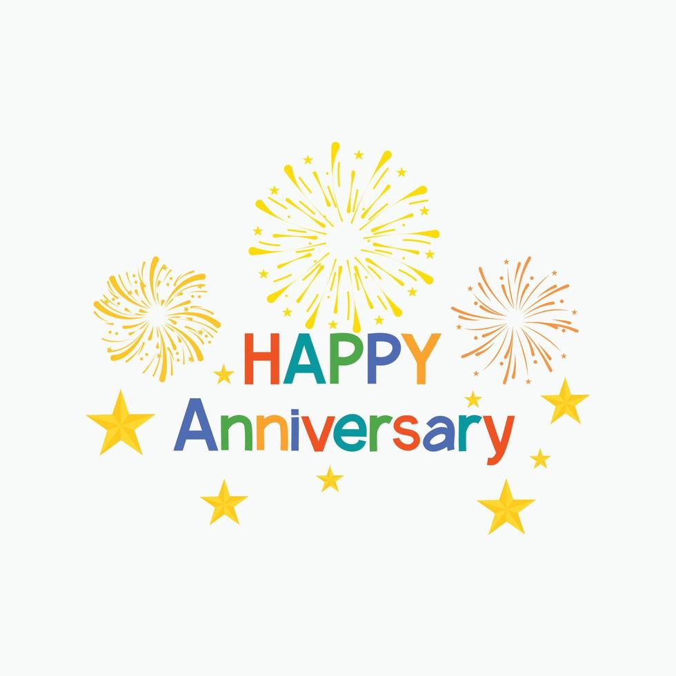 Happy anniversary on white background. vector