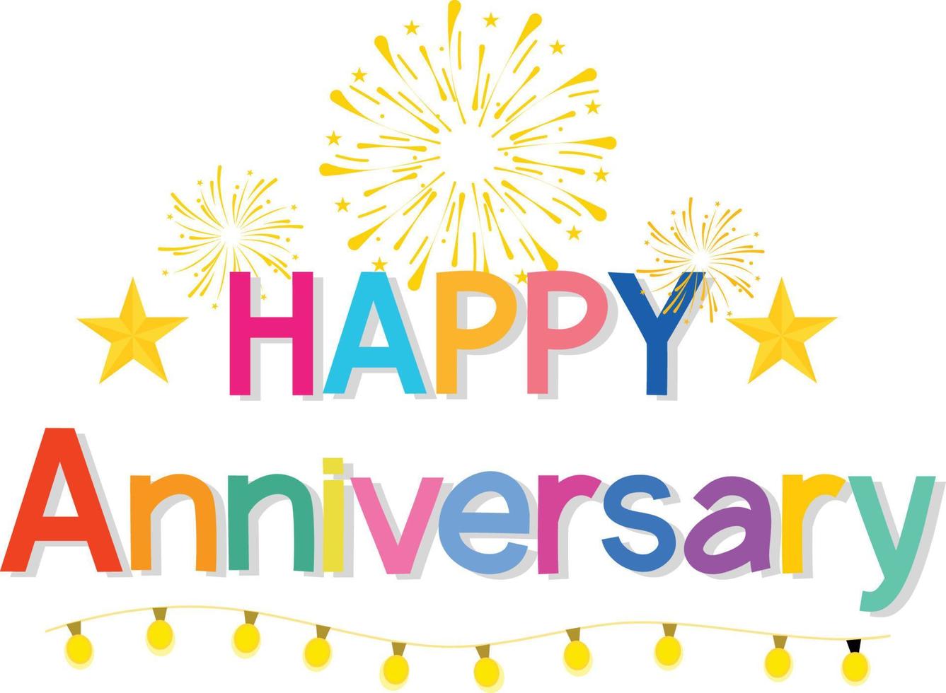 Happy anniversary on white background. vector