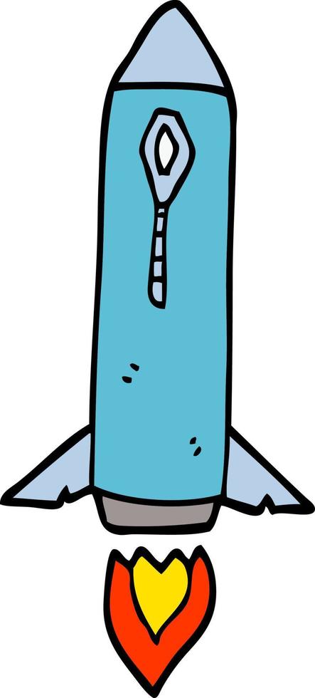 cartoon doodle space rocket vector
