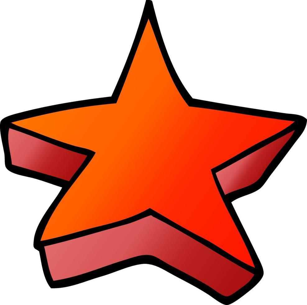 cartoon doodle star vector