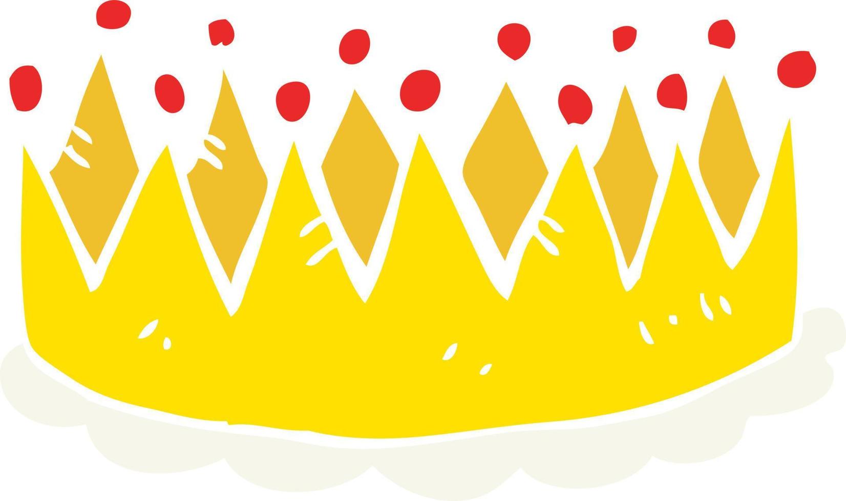 flat color illustration of a cartoon crown vector