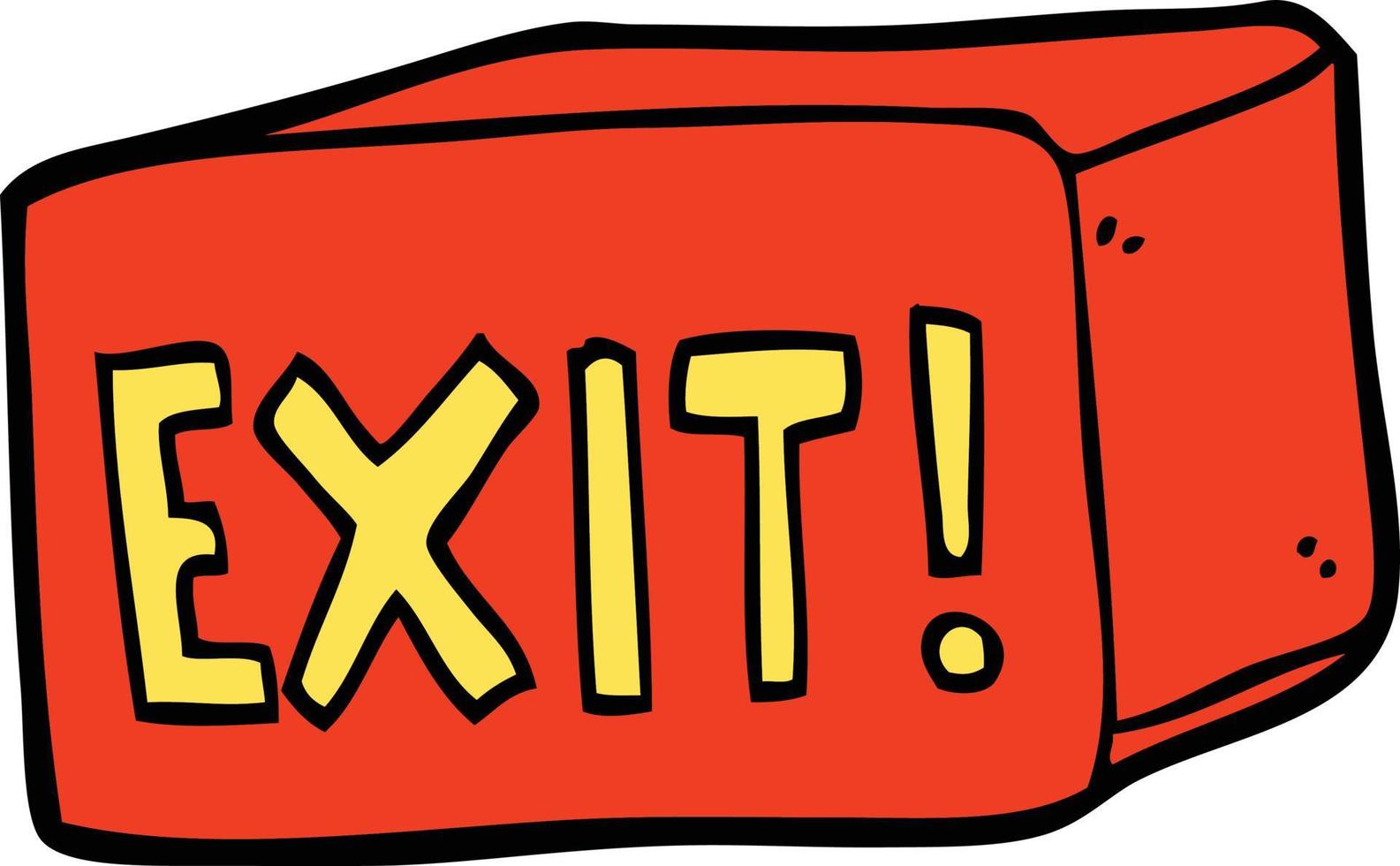 cartoon doodle exit sign vector