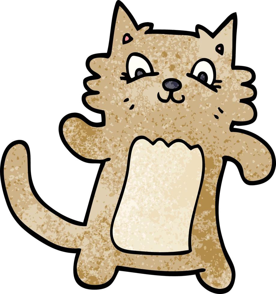 cartoon doodle dancing cat vector