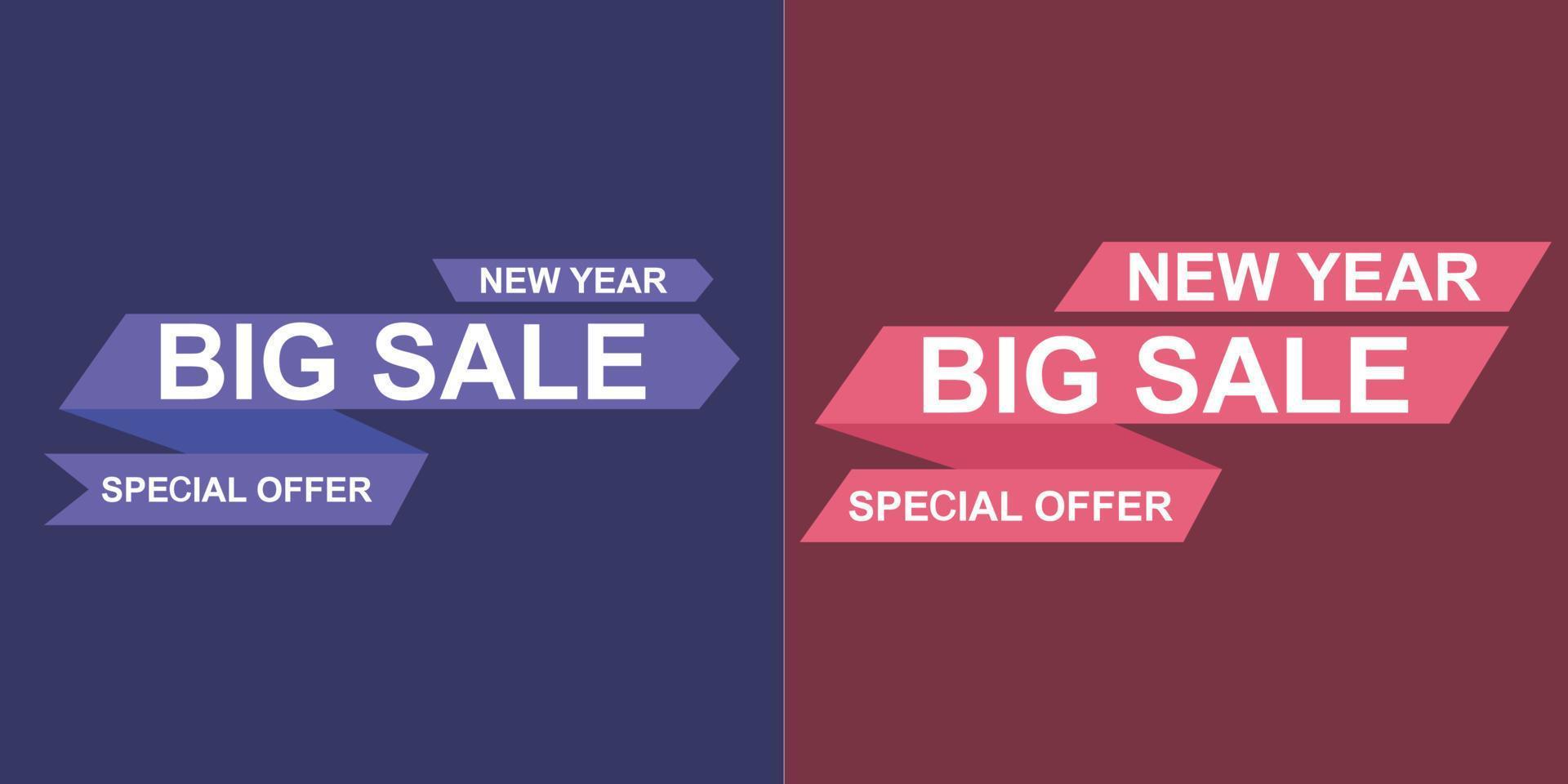 big sale on ribbon red and blue vector illustration EPS10