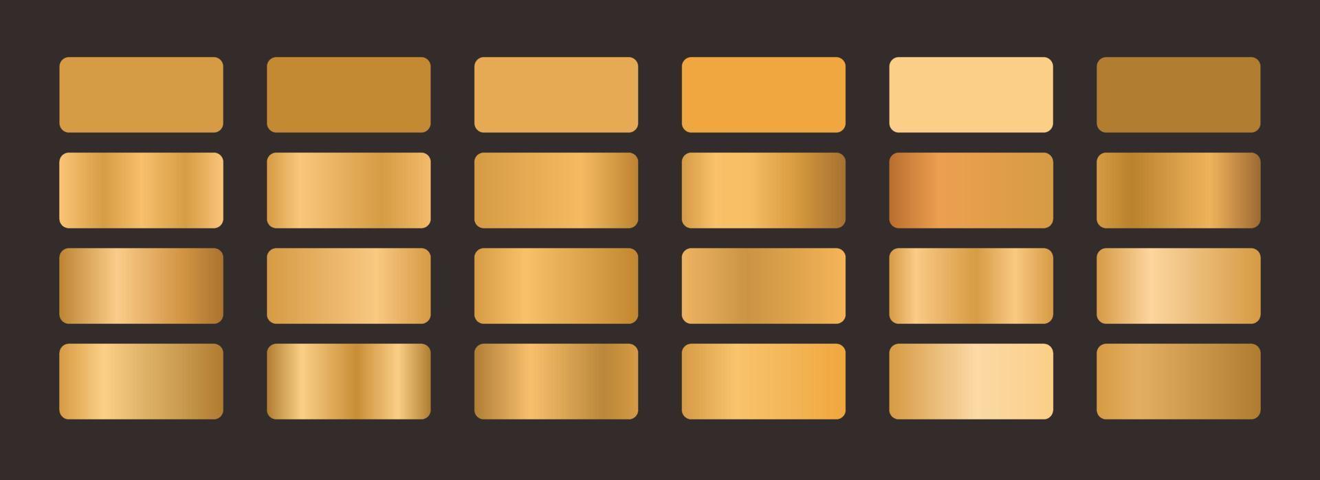 set bronze gradient color collection vector illustration EPS10