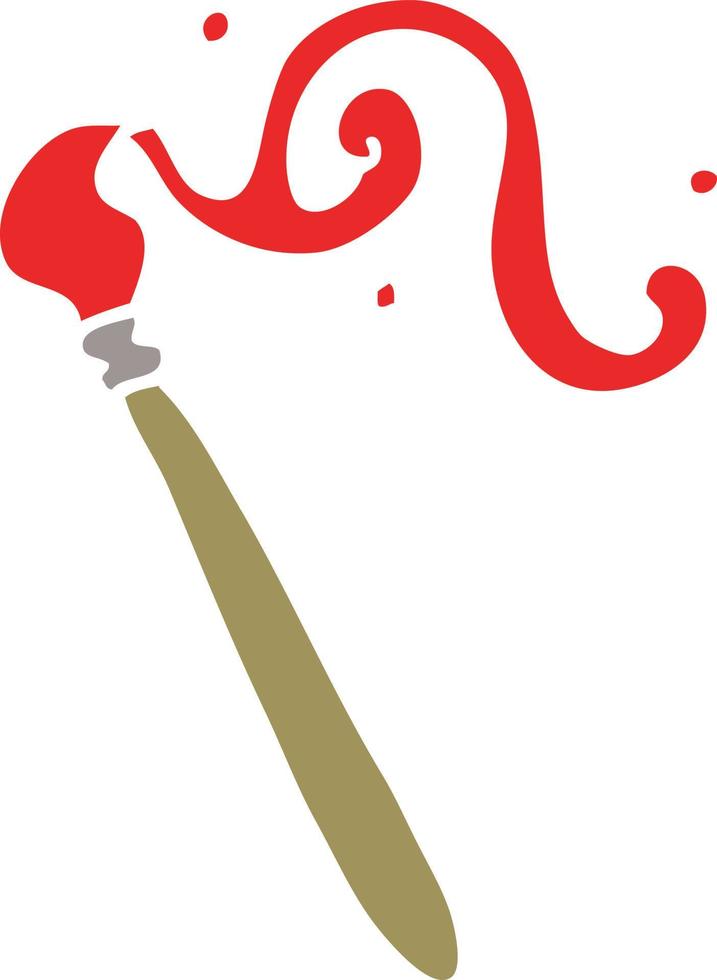 cartoon doodle paint brush vector