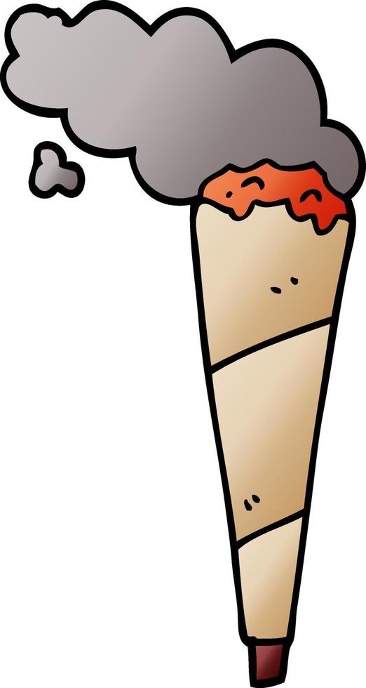 cartoon doodle smoking joint vector