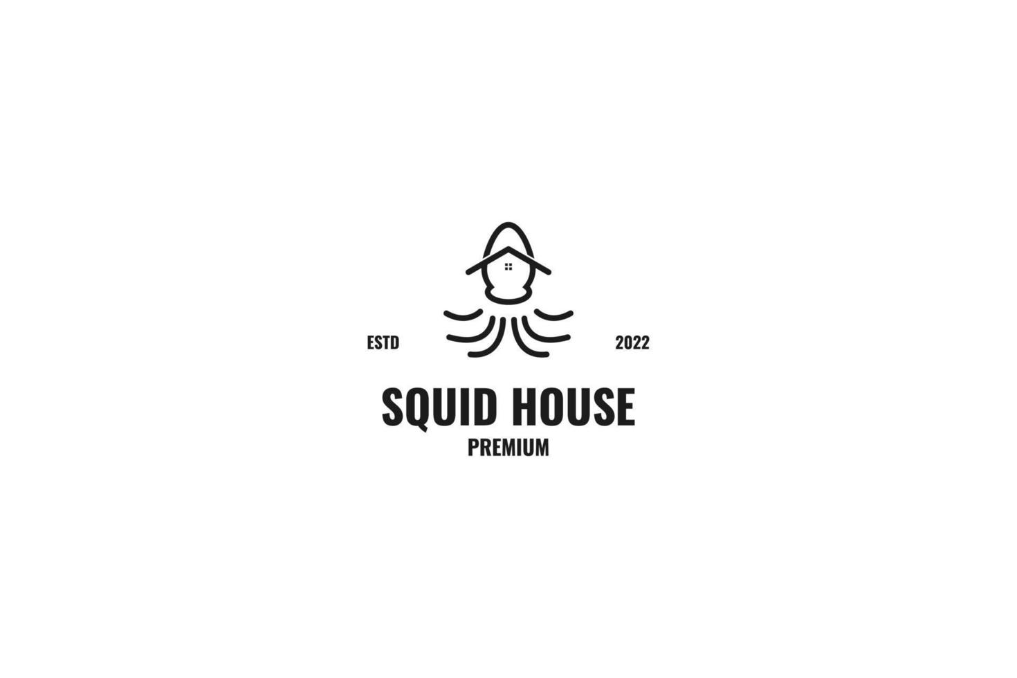 Squid house logo design vector illustration idea